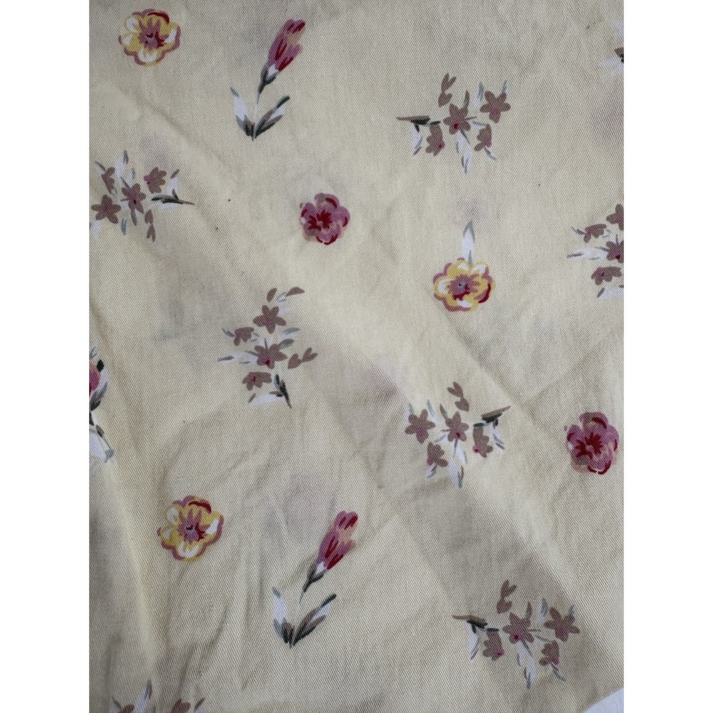 Boppy Pillow Replacement Cover Yellow Cotton With Pink Flowers Zipper‎ Closure